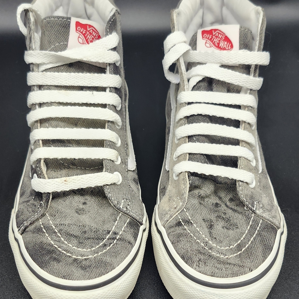 Vans Womens Gray Acid Wash High-Top Sneakers With Spikes